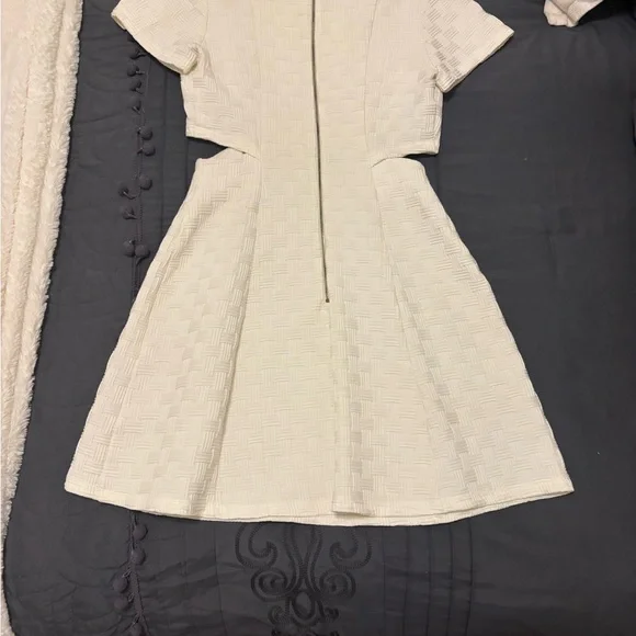 Topshop Ivory Textured Mini Dress - Picture 3 of 4